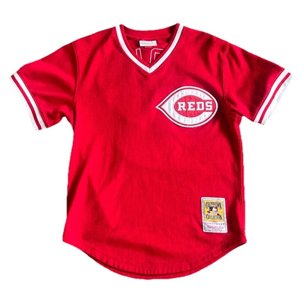 Cincinnati Reds MLB Mitchell & Ness Vintage Red Barry Larkin #11 size 40 Jersey